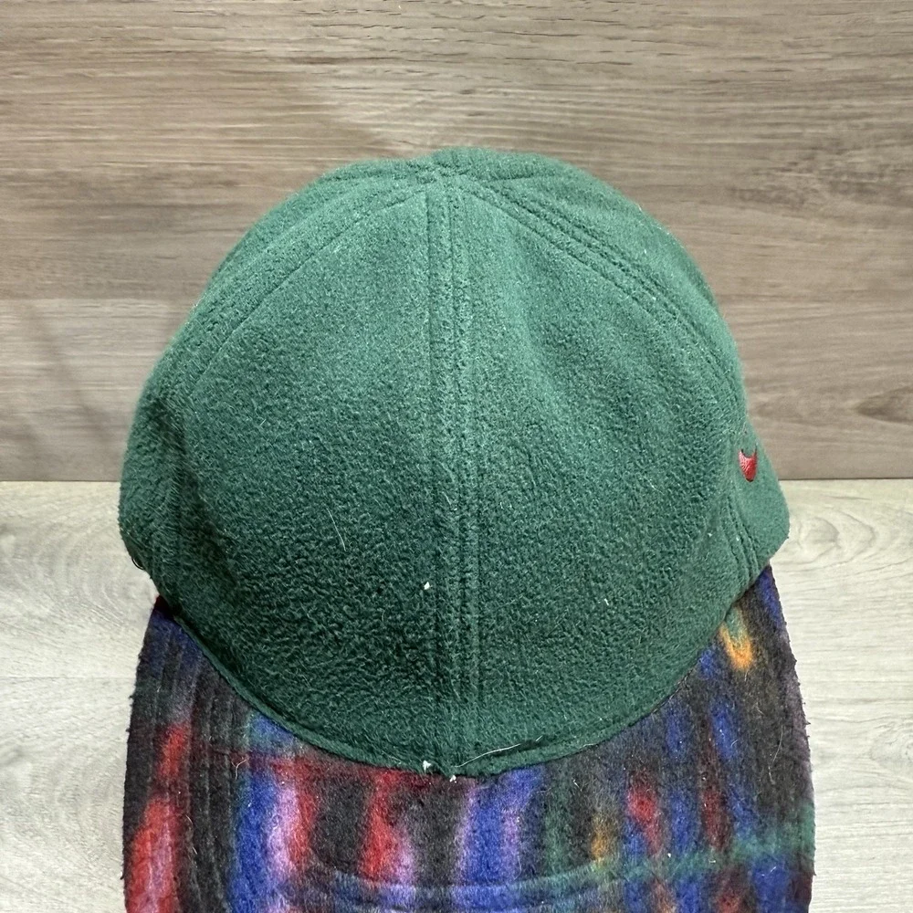 Vtg Nike Fit Fleece Hat Aztec Print Green Geometric Ball Cap RARE!